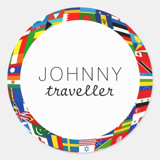 Persoonlijke wereldvlaggen ronde sticker (Voorkant)