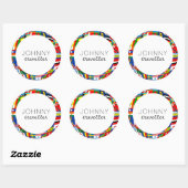 Persoonlijke wereldvlaggen ronde sticker (Vel)