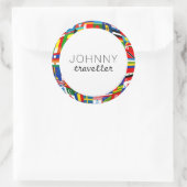 Persoonlijke wereldvlaggen ronde sticker (Tas)