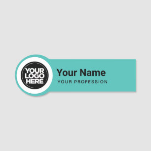 Persoonlijke Werknemer Speld Ronde Logo Turquoise Naamplaatje
