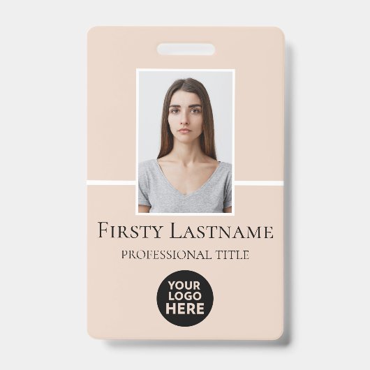 Persoonlijke Werknemersfoto, Barcode, Logo, Naam Badge (Voorzijde)
