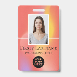Persoonlijke werknemersfoto, streepjescode, logo,  badge