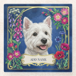 Persoonlijke West Highland Dog Blauwe Onderzetter