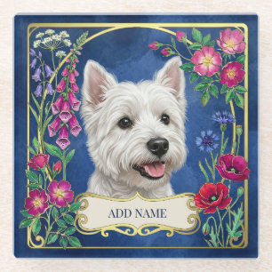 Persoonlijke West Highland Dog Blauwe Onderzetter