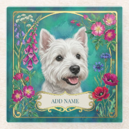 Persoonlijke West Highland Dog Teal Onderzetter