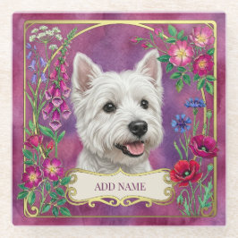 Persoonlijke West Highland-hond Roze Onderzetter