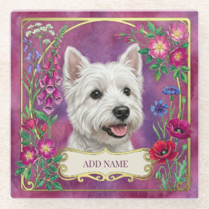 Persoonlijke West Highland-hond Roze Onderzetter