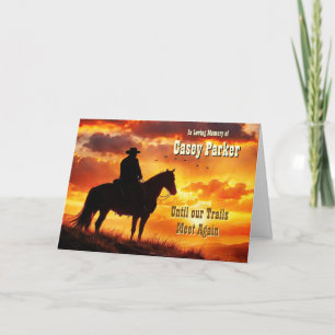 Persoonlijke Western Cowboy Condoleancekaart Bedankkaart