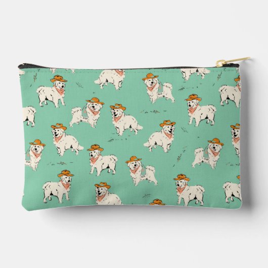 Persoonlijke Western Cowboy Hond Jachthond Groen Etui (Achterkant)