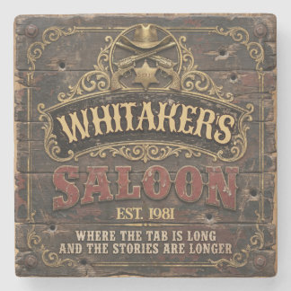 Persoonlijke Western Saloon Rustieke Man Cave Thui Stenen Onderzetter