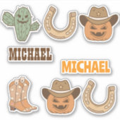 Persoonlijke westerse Halloween-spelset  Sticker (Voorkant)