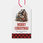 Persoonlijke westerse kerstlabel met eigen naam cadeaulabel (Voorkant)