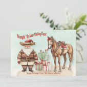 Persoonlijke Westerse Kerstman Feestdagenkaart (Staand voorkant)