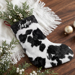 Persoonlijke Westerse Kerstman met koeienprint Ker Kleine Kerstsok