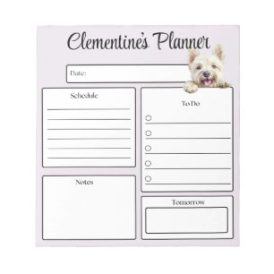 Persoonlijke Westie Dagelijkse Planner Notitieblok