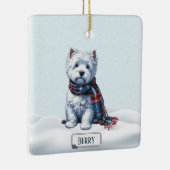 Persoonlijke Westie Kerst Ornament (Rechts)