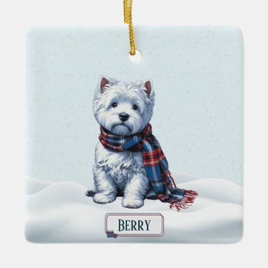 Persoonlijke Westie Kerst Ornament (Voorkant)