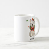 Persoonlijke Westie Kerstkrans Koffiemok (Voorkant rechts)