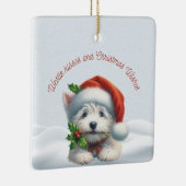 Persoonlijke Westie Kus Kerst Ornament (Rechts)