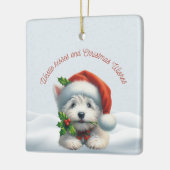 Persoonlijke Westie Kus Kerst Ornament (Links)