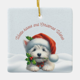 Persoonlijke Westie Kus Kerst Ornament