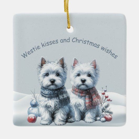 Persoonlijke Westies Kerst Ornament (Voorkant)