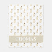 Persoonlijke Wheaten Terrier Tannine & Witte Fleece Deken (Voorkant)