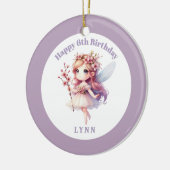 Persoonlijke Whimsical Bloemenkabouter Keramisch Ornament (Links)