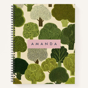 Persoonlijke Whimsical Groene Bos Boom Stijl Notitieboek