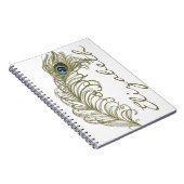 Persoonlijke whimsical Peacock Feather-laptop Notitieboek (Rechterzijde)