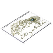 Persoonlijke whimsical Peacock Feather-laptop Notitieboek (Linkerzijde)