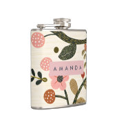 Persoonlijke Whimsical Retro Herfst Bloem Heupfles (Rechts)