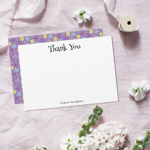 Persoonlijke Whimsical Wilde Bloemen Cute Bloemig Bedankkaart