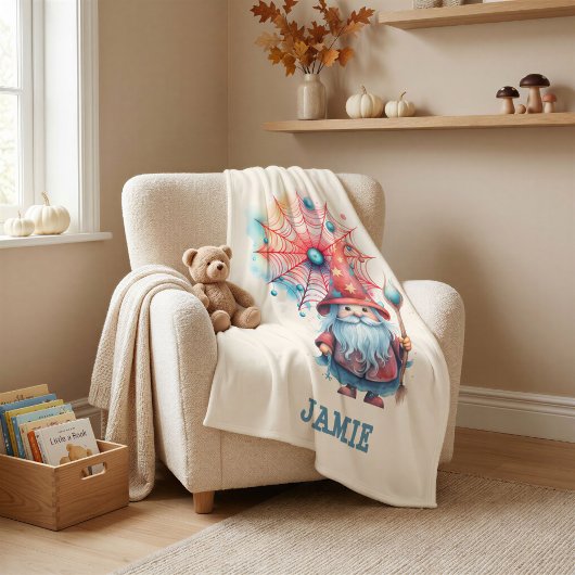 Persoonlijke Whimsical Wizard Halloween Naam Fleece Deken