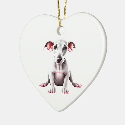 Persoonlijke Whippet Puppy Keramisch Ornament (Links)