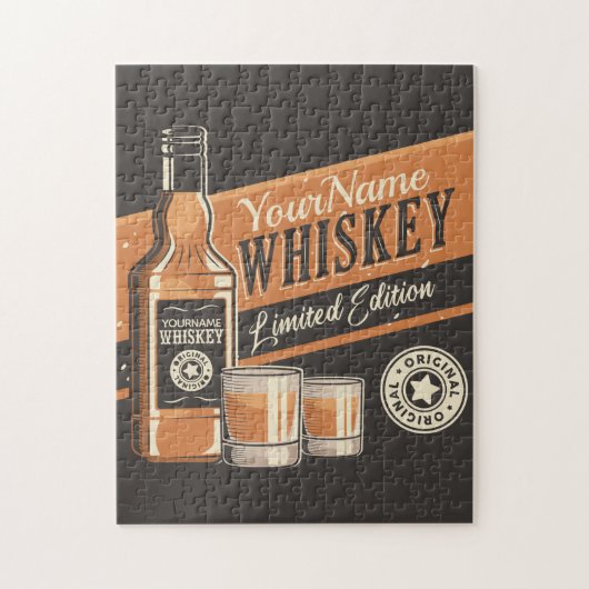 Persoonlijke Whiskey Flessenbar Western Bar Legpuzzel (Verticaal)