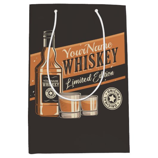 Persoonlijke Whiskey Flessenbar Western Bar Medium Cadeauzakje (Voorkant)