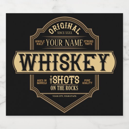 Persoonlijke Whiskey on the Rocks dranklabelbar Bier Etiket (Enkel label)