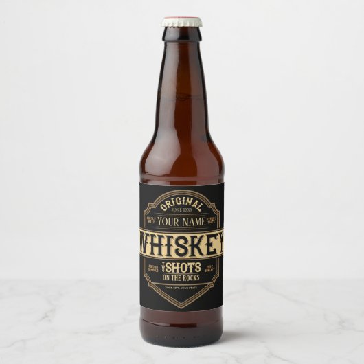 Persoonlijke Whiskey on the Rocks dranklabelbar Bier Etiket (Voorkant)