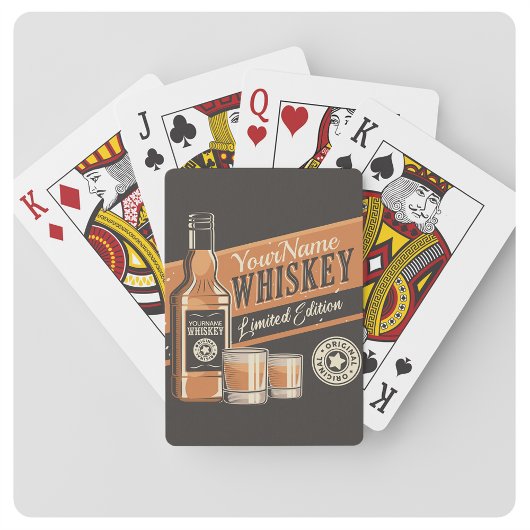Persoonlijke Whiskey Vloeibare Fles Western Bar Pokerkaarten