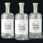 Persoonlijke White 50th Any Age Birthday Party Likeurfles Etiket<br><div class="desc">Persoonlijke witte 50e pagina's op etiketten met artikelen op feestdagen</div>