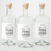 Persoonlijke White 50th Any Age Birthday Party Likeurfles Etiket (Flessen)