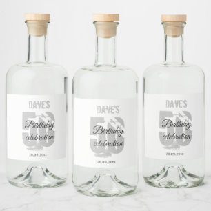 Persoonlijke White 50th Any Age Birthday Party Likeurfles Etiket