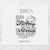 Persoonlijke White 50th Any Age Birthday Party Likeurfles Etiket (Enkel label)