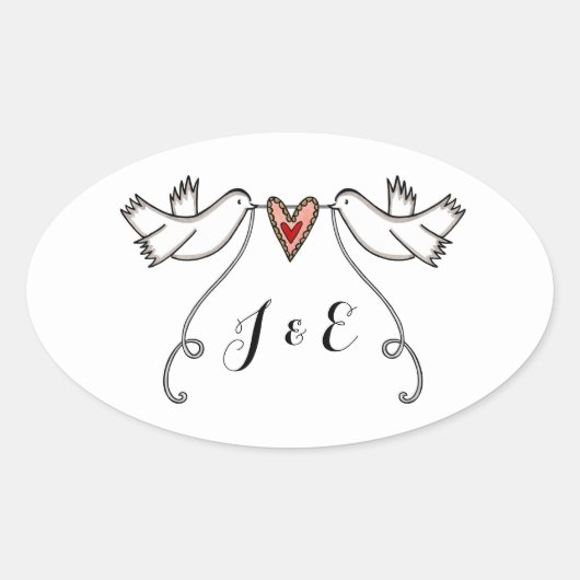 Persoonlijke White Doves Wedding Sticker (Voorkant)