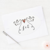 Persoonlijke White Doves Wedding Sticker (Envelop)