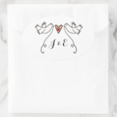 Persoonlijke White Doves Wedding Sticker (Tas)