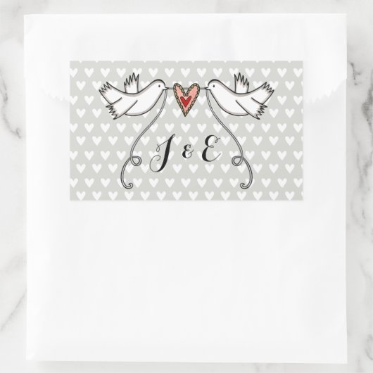 Persoonlijke White Doves Wedding Sticker (Tas)