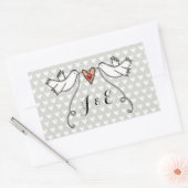 Persoonlijke White Doves Wedding Sticker (Envelop)