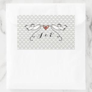 Persoonlijke White Doves Wedding Sticker
